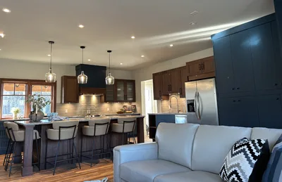 Navy & Walnut Suite — Kitchen cabinetry by Arbor Valley Cabinets